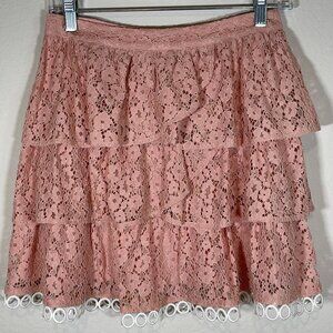 NWOT Endless Rose Tiered Floral Lace Mini Skirt